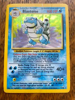 Base Set Blastoise 2/102 Holo 1999 Pokemon WOTC Vintage Damaged/Creased - Image 2