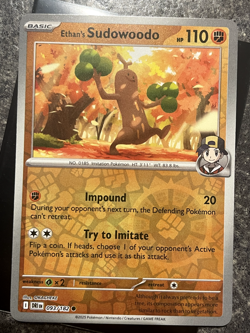 Ethan's Sudowoodo 093/182 Reverse Holo Pokemon TCG: Destined Rivals MINT - Image 2