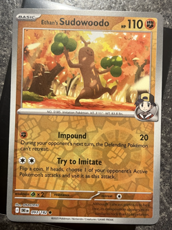 Ethan's Sudowoodo 093/182 Reverse Holo Pokemon TCG: Destined Rivals MINT - Image 3
