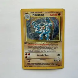 Pokemon TCG Machamp Holo Rare 1st Edition Base Set 8/102 - Image 1