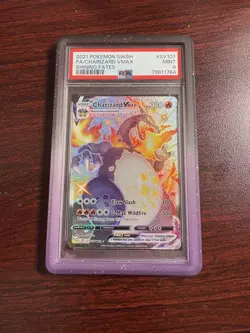 2021 POKEMON SWORD & SHIELD SHINING FATES #SV107 FULL ART/CHARIZARD VMAX PSA 9 - Image 1