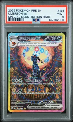 Tcg 2025 Pokemon Pre En-Prismatic Evolutions Umbreon Ex #161 PSA 9 - Image 1