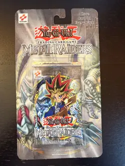 yugioh Metal Raiders MRD Unlimited Sealed Booster Pack Blister Pack Vintage - Image 1