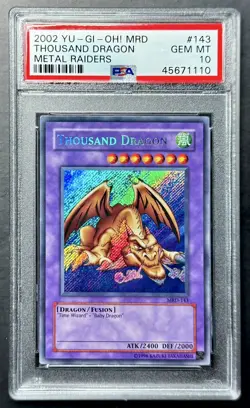 2002 Yugioh Metal Raiders THOUSAND DRAGON MRD-143 Unlimited Secret Rare PSA 10 - Image 1