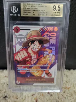 ST21-014 Monkey.D.Luffy SR Treasure Campaign Pack BGS 9.5 - Image 1