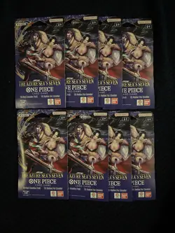 One Piece OP-14 The Azure Sea's Seven Sleeved Booster Packs - LOT OF 8 - Image 1