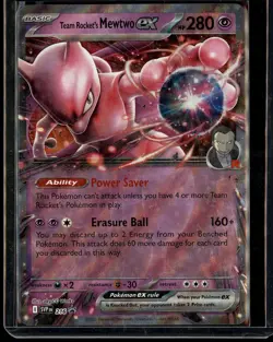 Team Rocket's Mewtwo ex 216 Sv: Scarlet & Violet Promo Cards Holo Pokemon TCG - Image 1