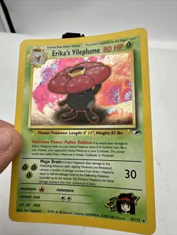 Pokemon Card Gym Heroes Set Holo Erika's Vileplume 5/132 WOTC MP - Image 3
