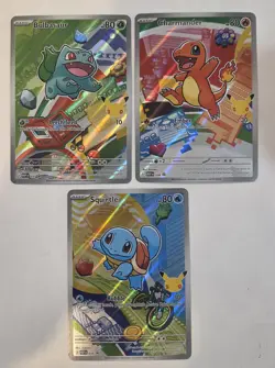 Pokemon First Partner Illustration Collection MEP Bulbasaur Charmander Squirtle - Image 1