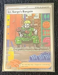 Pokemon Lt. Surge's Bargain 185/132 Special Illustration Rare Mega Evolution SIR - Image 1