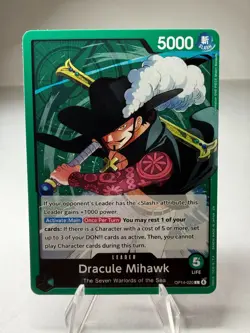 Dracule Mihawk OP14-020 Leader One Piece The Azure Sea's Seven - Image 1