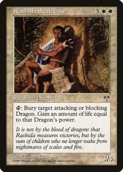Rashida Scalebane NM, Mirage MTG Magic Vintage Legend Commander - Image 1