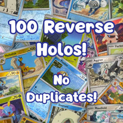 Pokemon Card Lot 100 Reverse Holo TCG Cards - No Duplicates! Instant Collection - Image 1
