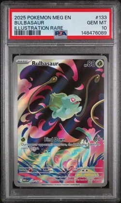 Pokemon TCG Bulbasaur IR 133/132 Mega Evolutions PSA 10 - Image 1