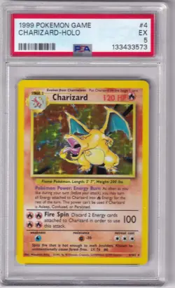 1999 Pokemon Game Charizard-Holo #4 PSA EX 5 - Image 1