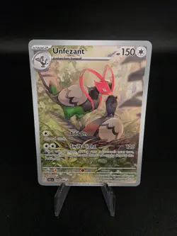 2025 Pokemon Unfezant Full Art Holo Black Bolt Illustration 150/086 - Image 1