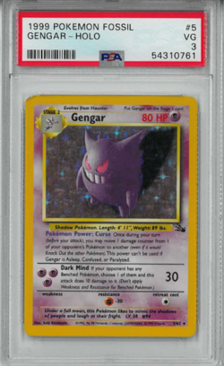 Pokemon PSA 3 Gengar Fossil Holo #5 - Image 1