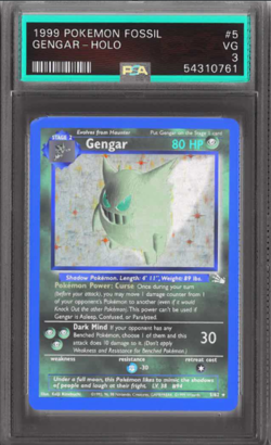 Pokemon PSA 3 Gengar Fossil Holo #5 - Image 2