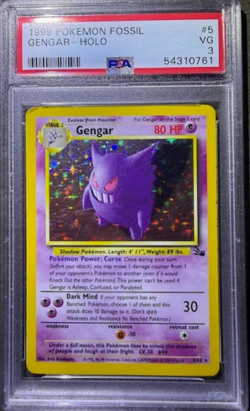 Pokemon PSA 3 Gengar Fossil Holo #5 - Image 3
