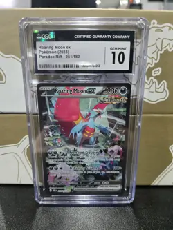 Roaring Moon EX 251/182 Special Illustration Rare Pokemon CGC 10 - Image 1