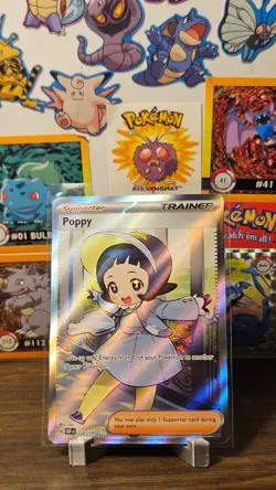 Holo Poppy - 220/197 Ultra Rare Obsidian Flames Pokemon TCG - lightly played - Image 1
