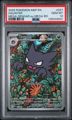 2025 POKEMON MEP EN-ME BLACK STAR PROMO #027 HAUNTER PSA 10 - Image 1