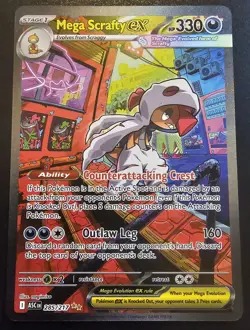 Pokemon Ascended Heros Mega Scrafty EX 285/217 Special Illustration Rare NM - Image 1