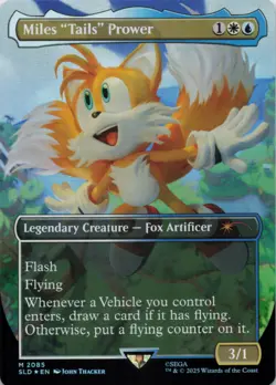 MTG Miles "Tails" Prower (Rainbow Foil) NM Secret Lair Drop Series M Magic - Image 1