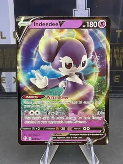 Indeedee V 039/072 Shining Fates Holo Rare Full Art Pokemon TCG - Image 1