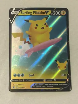 Pokemon TCG Surfing Pikachu v 008/025 Celebrations 25th Anniversary - Image 1