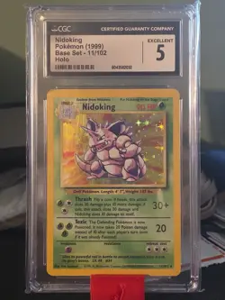 1999 Pokemon Game Base Set Nidoking - Holo #11 CGC 5 EX-MINT Rare - Image 1