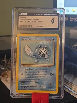 1999 Pokemon German Poliwag Base Set 1st Edition 59/102 CGC 9 - Image 1