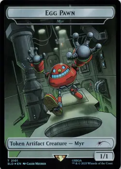 MTG Egg Pawn - Myr Token (Rainbow Foil) NM Secret Lair Drop Series T Magic - Image 1