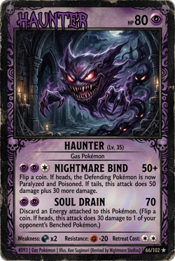 Pokemon Horror Haunter Custom Card - Image 1