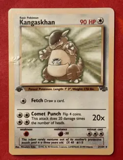 Kangaskhan Pokemon: Jungle 1st Edition Rare 21/64 Card Never Played Damaged - Image 1