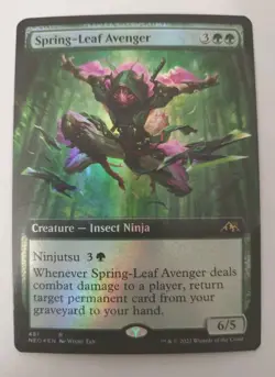 Spring-Leaf Avenger (Extended Art Foil) - Kamigawa: Neon Dynasty - MTG Rare NM - Image 1