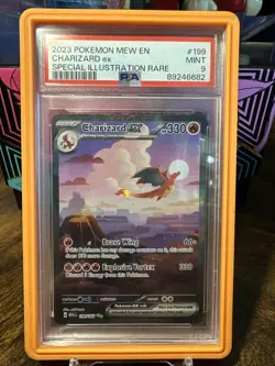 2023 Pokemon Mew EN 151 #199 Charizard EX Special Illustration Rare PSA 9 - Image 1