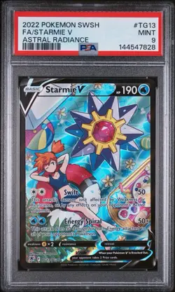2022 POKEMON SWORD & SHIELD ASTRAL RADIANCE #TG13 FULL ART/STARMIE V PSA 9 - Image 1