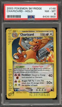 Pokemon Charizard Skyridge Crystal Holo Secret Rare #146 PSA 8 - Image 1