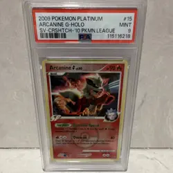 Arcanine G PSA 9 Platinum 15 Promo League Cross Hatch Holo Pokemon TCG 2009 - Image 1
