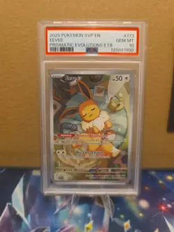2025 Eevee 173 Pokemon Prismatic Evolutions ETB Promo PSA 10 - Image 1