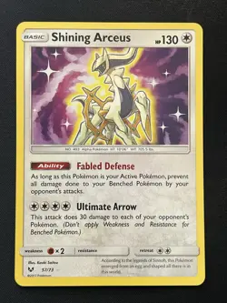 Shining Arceus 57/73 Shining Legends Holo Pokemon TCG Near Mint - Image 1