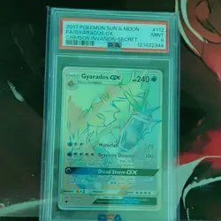 Pokemon Gyarados GX Secret Rare 112/111 Sm-Crimson Invasion Holo PSA 9 - Image 1