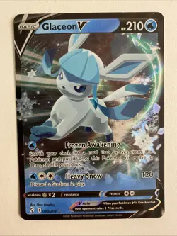 Pokemon TCG Glaceon v 040/203 Evolving Skies Ultra Rare SWSH - Image 1