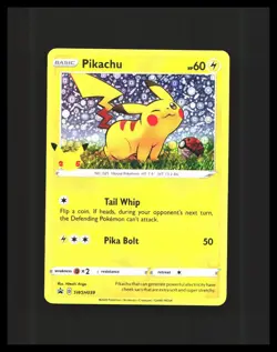 Pikachu Pokemon General Mills Celebrations SWSH039 BLACK STAR *INK DOT ERROR* - Image 1