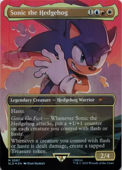 MTG Sonic the Hedgehog (Rainbow Foil) NM Secret Lair Drop Series M Magic 20 - Image 1