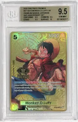 2025 One Piece Monkey D. Luffy Promo 2nd Anniversary ST13-015 BGS 9.5 Gem Mint - Image 1