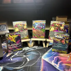 Pokemon Mega Evolution 5 Card Lot, Mega Charizard Promo 029, Mega Sharpedo Full - Image 1