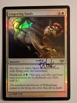 Magic The Gathering - 1x Signed Foil Lingering Souls (mtg) Dark Ascension - Image 1