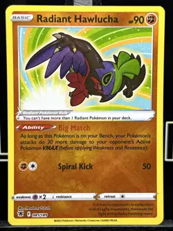 Radiant Hawlucha 081/189 Radiant Rare Holo Pokemon TCG 2022 NM - Image 3